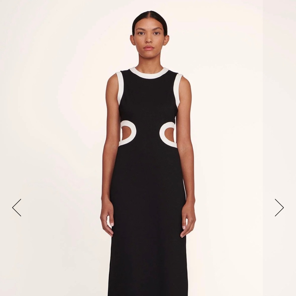 Staud Dolce Dress, Small, Black White